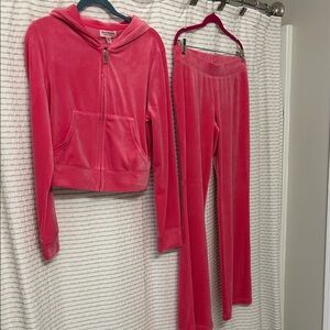 Juicy Couture Velour track suit Hot Pink Sz Large